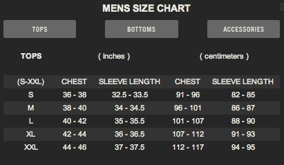 Abercrombie Size Chart